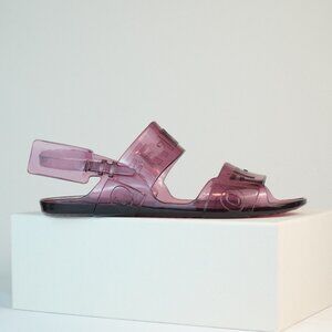 Off-White ℅ Virgil Abloh Logo Slingback Jelly Sandals, Lavender, EU 42